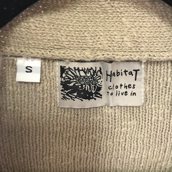 HABITAT CLOTHES TO LIVE IN 100% Tan Cotton Knit Open Front Cardigan Sweater * S - Picture 3 of 12